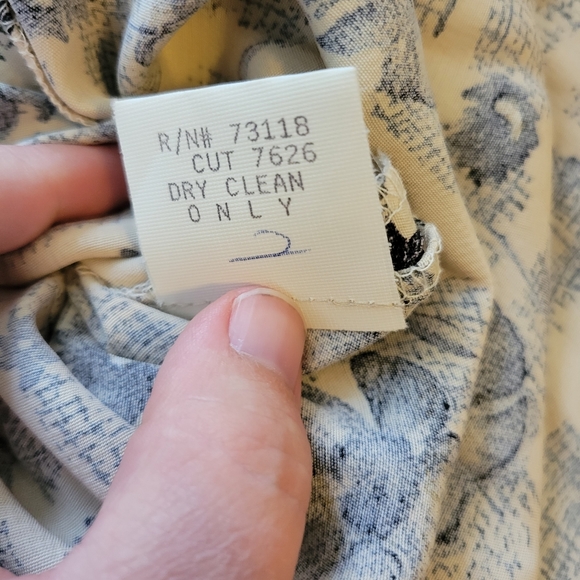 David Dart Dress Floral Checkered Blue Off White Size XL NWT Vintage NOS. - Picture 8 of 8